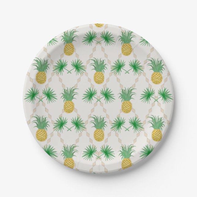 Ananas, Retro Pappteller (Vorderseite)