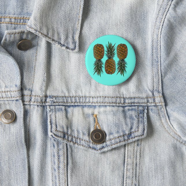 Ananas Retro Vegan und vegetarisch Vintag Obst Button (Beispiel)