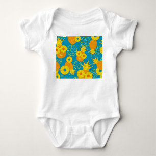 Ananas Rings: Doodle Cartoon Vintag. Baby Strampler