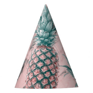 Ananas Rosa Marmor Swirl Modernes tropisches Party Partyhütchen