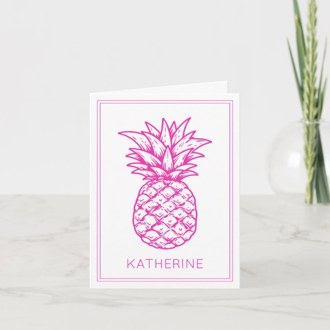 Ananas rose tropicale Preppy Personnalisé (Devant)