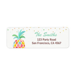 Ananas Rücksendeadresse Label Tropical Aloha Luau