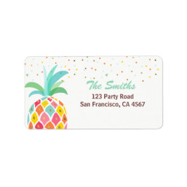 Ananas Rücksendeadresse Label Tropical Aloha Luau Adressaufkleber
