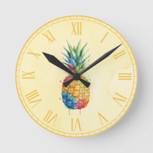 Ananas Runde Wanduhr