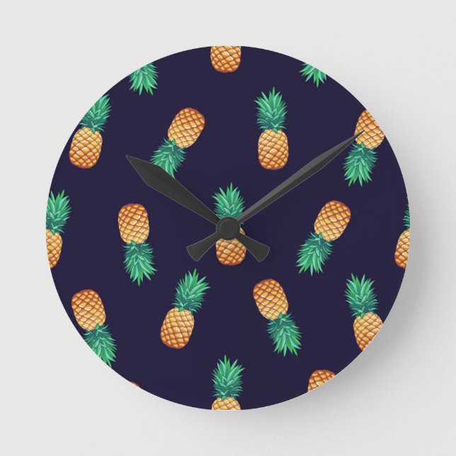 Ananas Runde Wanduhr (Vorderseite)