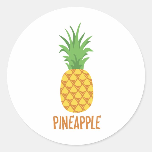 Ananas Runder Aufkleber (Vorderseite)