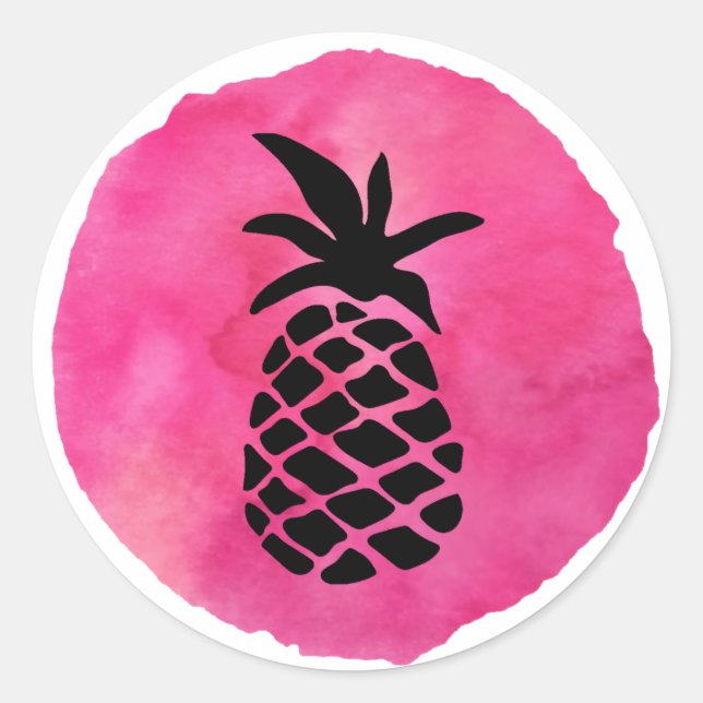 Ananas Runder Aufkleber (Vorderseite)