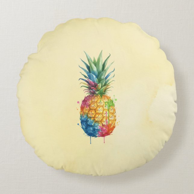 Ananas Rundes Kissen (Vorderseite)