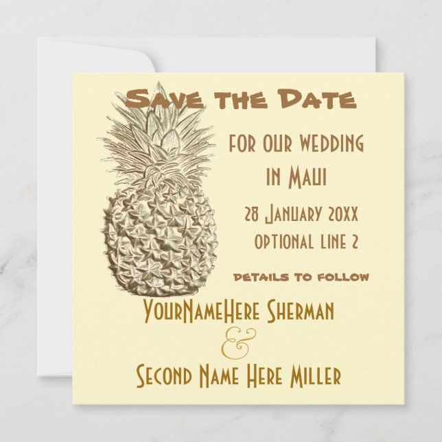 Ananas Save the Date Hochzeit (Vorderseite)