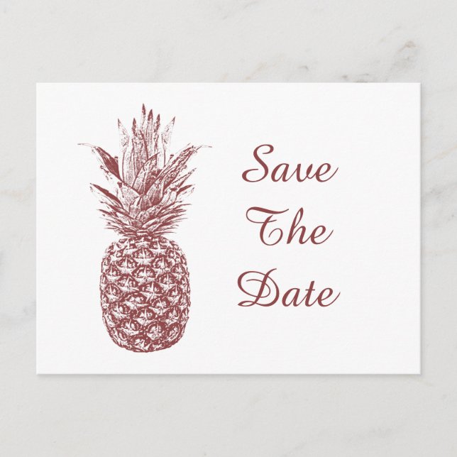 Ananas Save the Date Postkarten (Vorderseite)