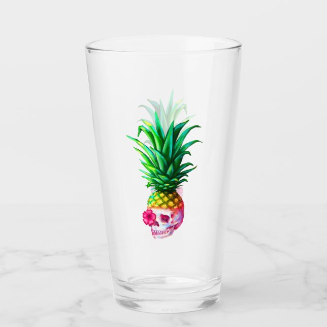 Ananas-Schädel Glas (Vorderseite)