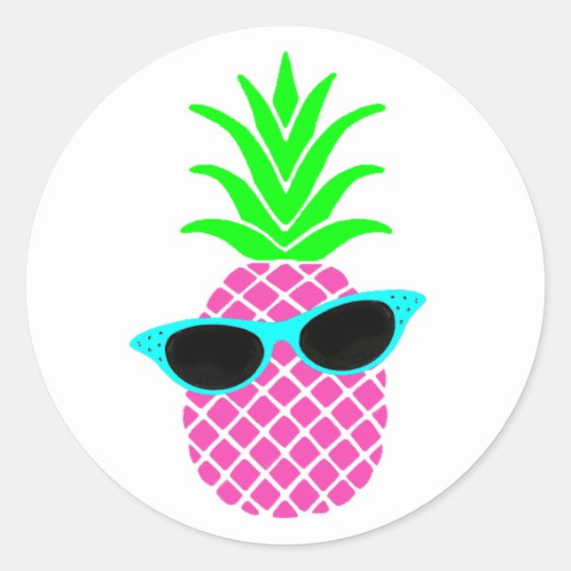 "Ananas-Schatten" Runder Aufkleber (Vorderseite)