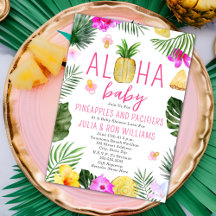 Ananas & Schnuller Pink Girl Baby Dusche Luau