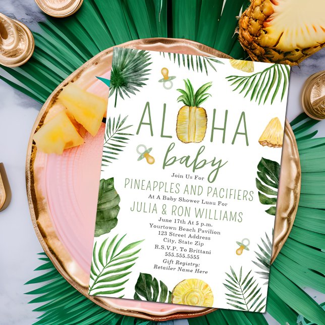 Ananas & Schnullers Babydusche Luau Einladung (Von Creator hochgeladen)