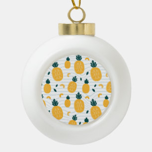 Ananas-Schönheit: Handgezeichnetes Muster Keramik Kugel-Ornament