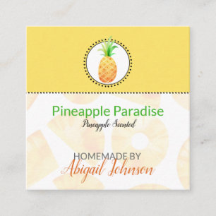 Ananas Selbermachende Bade- und Körperetiketten Quadratische Visitenkarte
