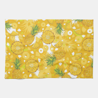 Ananas - serviette de cuisine jaune tropicale