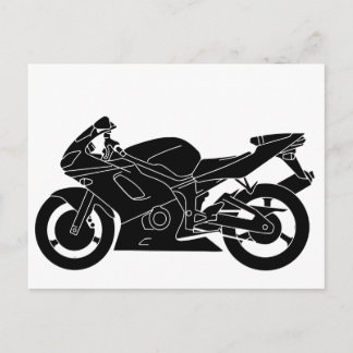 Ananas-Silhouette-Motorrad Postkarte