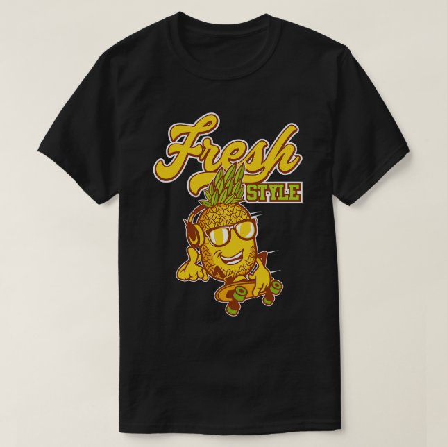 Ananas-Skateboard T-Shirt (Design vorne)