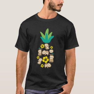 Ananas Sloth Hawaiian Tropical Aloha Sloth Liebe T-Shirt