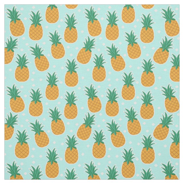 Ananas-Sommer-Aqua-Tupfen-Gewebe Stoff (Muster)