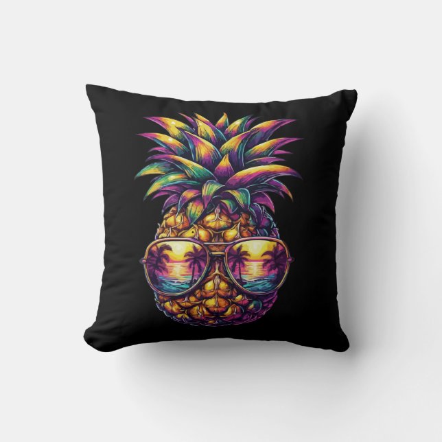Ananas Sonnenbrille Aloha Beaches Hawaii Kissen (Vorderseite)