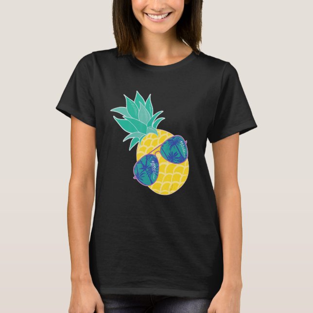 Ananas Sonnenbrille Aloha Beaches Hipster Hawaii T-Shirt (Vorderseite)