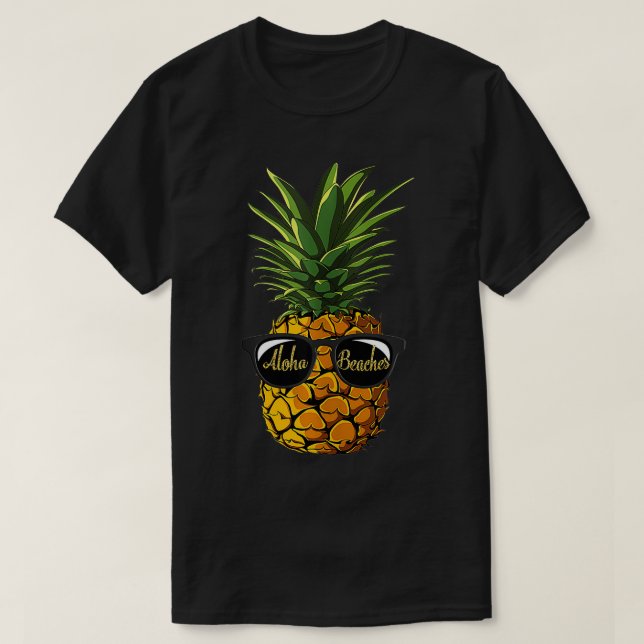 Ananas Sonnenbrille Funny Aloha Strände Hawaii T-Shirt (Design vorne)