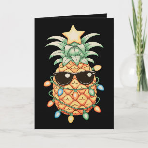 Ananas Sonnenbrille Weihnachtslichter Xmas Ferien Karte