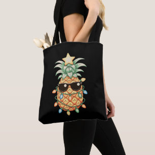 Ananas Sonnenbrille Weihnachtslichter Xmas Ferien Tasche