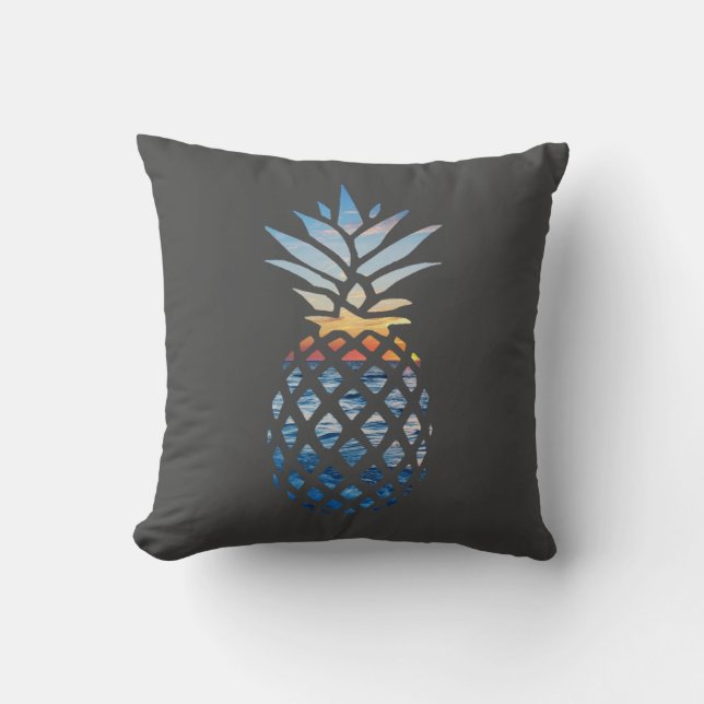 Ananas-Sonnenuntergang Kissen (Vorderseite)
