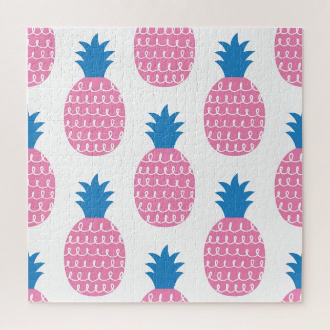 Ananas Spaß, Vintages Nahtloses Design. (Vertikal)