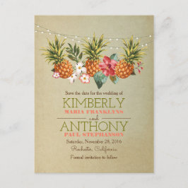 Ananas-Strandleuchten Save the Date Ankündigungspostkarte