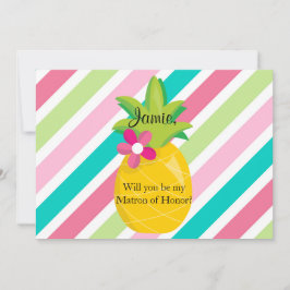 Ananas Streifen Matron of Honour Vorschlag Einladung