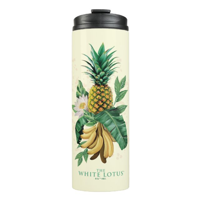 Ananas-Suite im Weißen Lotus Thermosbecher (Vorderseite)