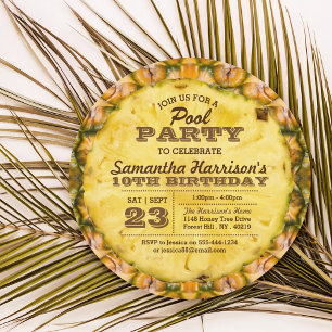 Ananas Summer Pool Party Geburtstagseinladungen Einladung