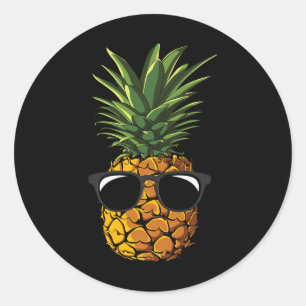 Ananas Sungles T Shirt Aloha Beaches Hawaiian H Runder Aufkleber