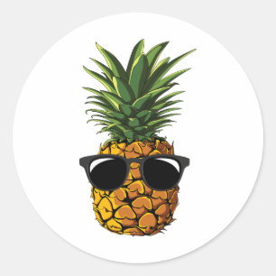 Ananas Sungles T Shirt Aloha Beaches Hawaiian H Runder Aufkleber