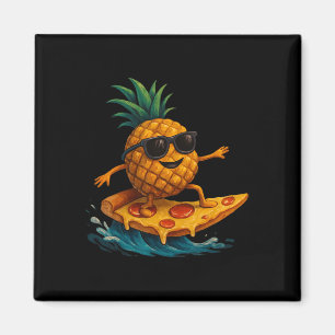 Ananas Surfen Pizza Scheibe Lustiger Sommer Tropic Magnet