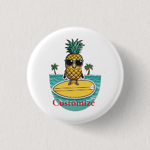 Ananas-Surfer fährt eine Welle Thunder_Cove Button