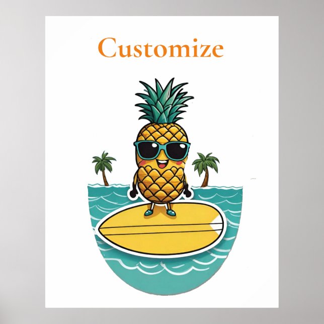 Ananas-Surfer fährt eine Welle Thunder_Cove Poster (Vorne)