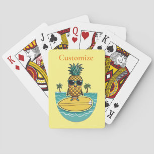 Ananas-Surfer fährt eine Welle Thunder_Cove Spielkarten