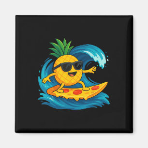 Ananas-Surfing-Pizza-Scheibe Lustiger Sommer Tropi Magnet