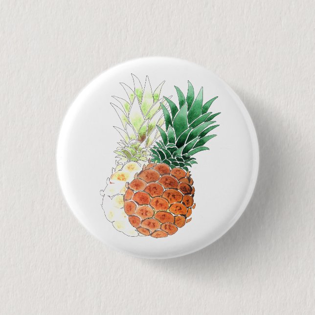 Ananas, süßes Paar. Button (Vorderseite)