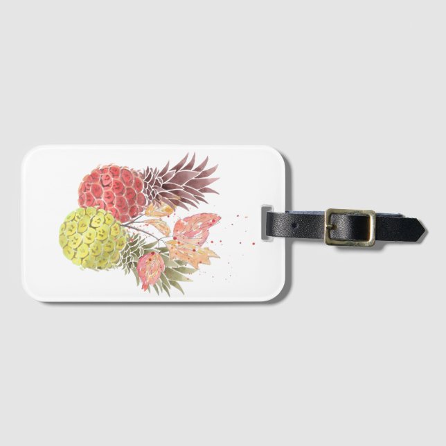Ananas, süßes Paar. Gepäckanhänger (Vorderseite (Horizontal))