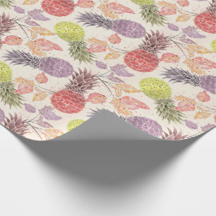 Ananas, süßes Paar, Obst, Aquarell Geschenkpapier
