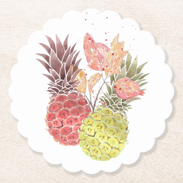 Ananas, süßes Paar. Untersetzer (Vorderseite)