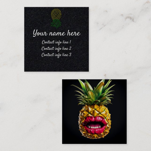 Ananas Swinger Calling Card Quadratische Visitenkarte (Vorne/Hinten)