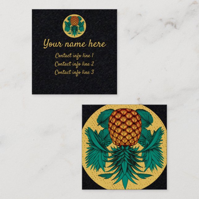 Ananas Swinger Calling Card Quadratische Visitenkarte (Vorne/Hinten)