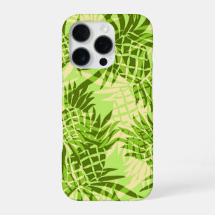 Ananas-Tarnmuster Hawaiian Limettengrün iPhone 16 Pro Hülle